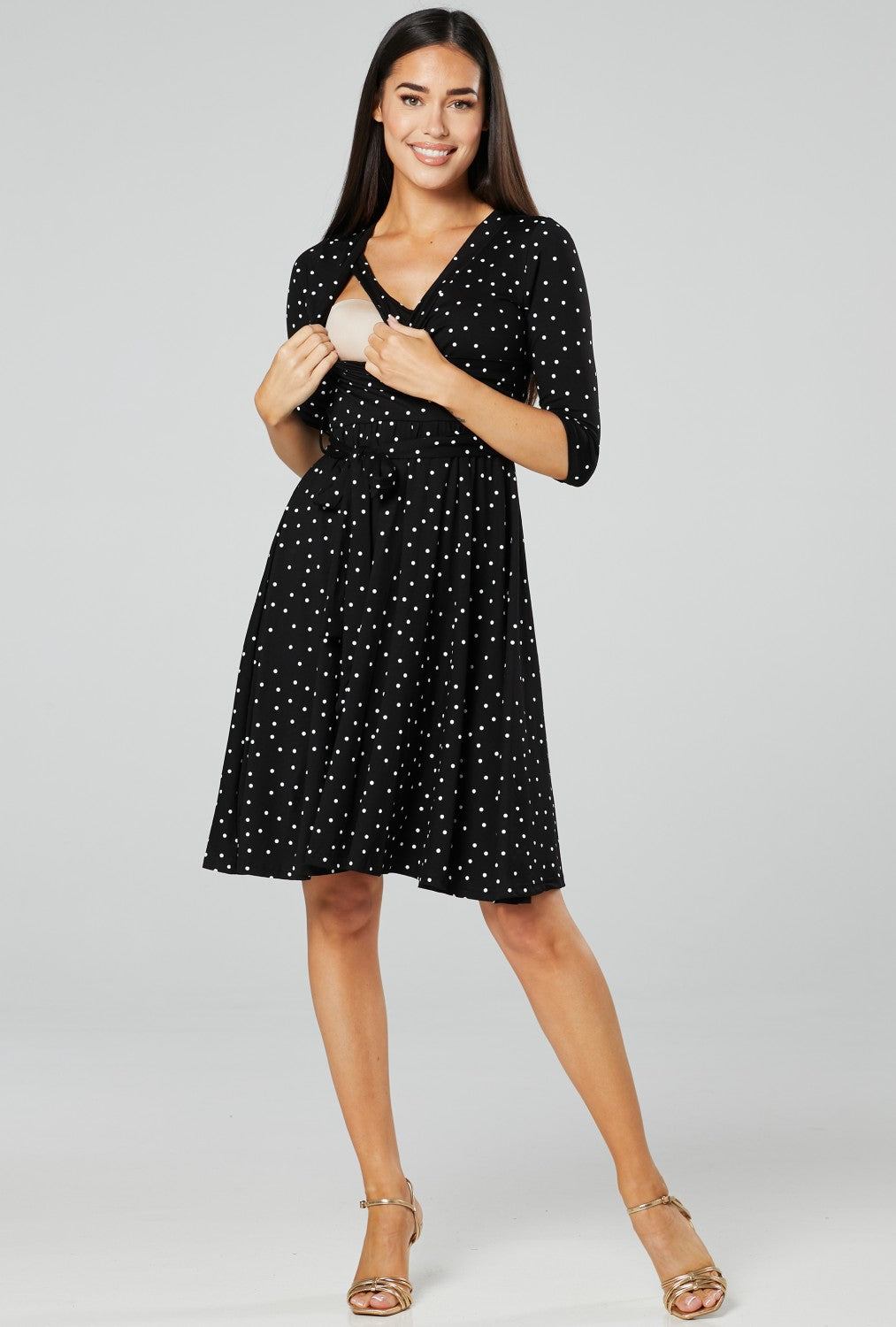 Maternity Wrap Dotted Nursing Dress