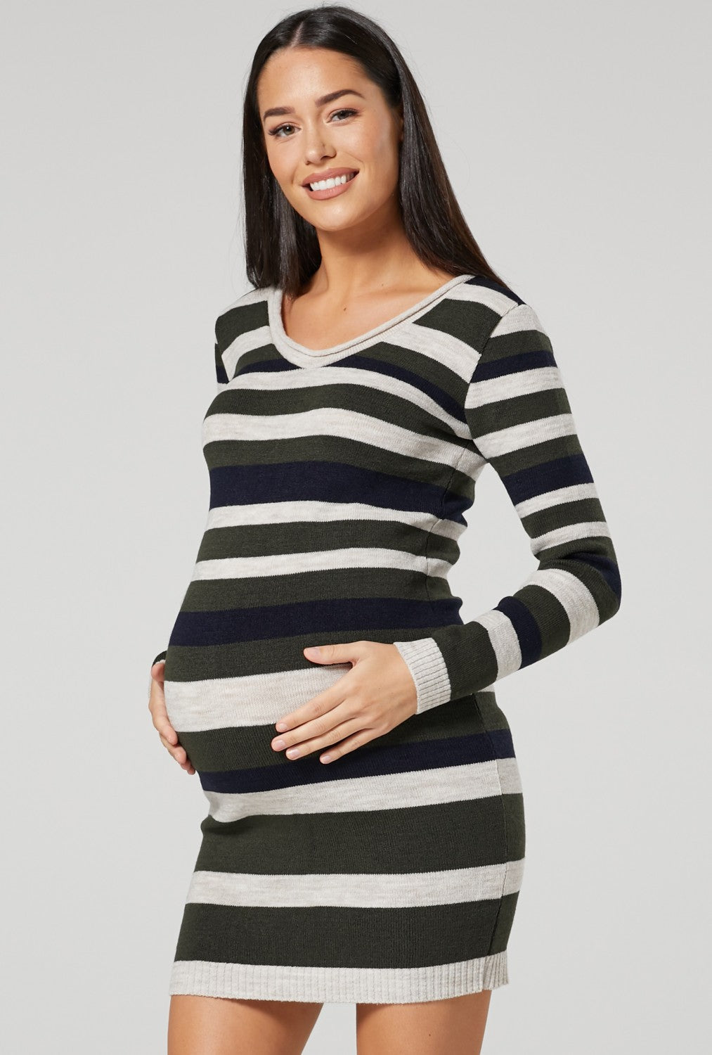 Maternity Striped Jumper Dress