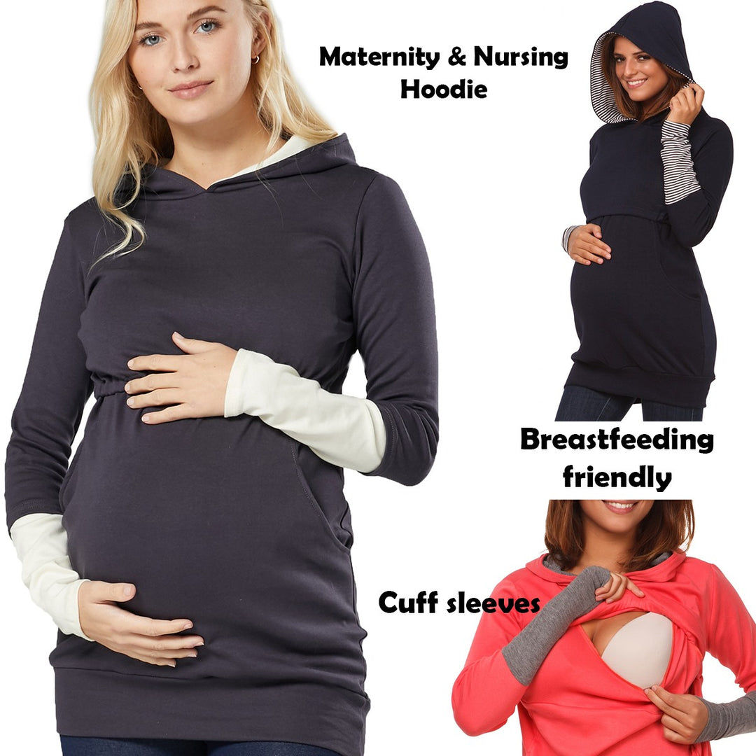 Maternity Nursing Cotton Stretchy Hoodie