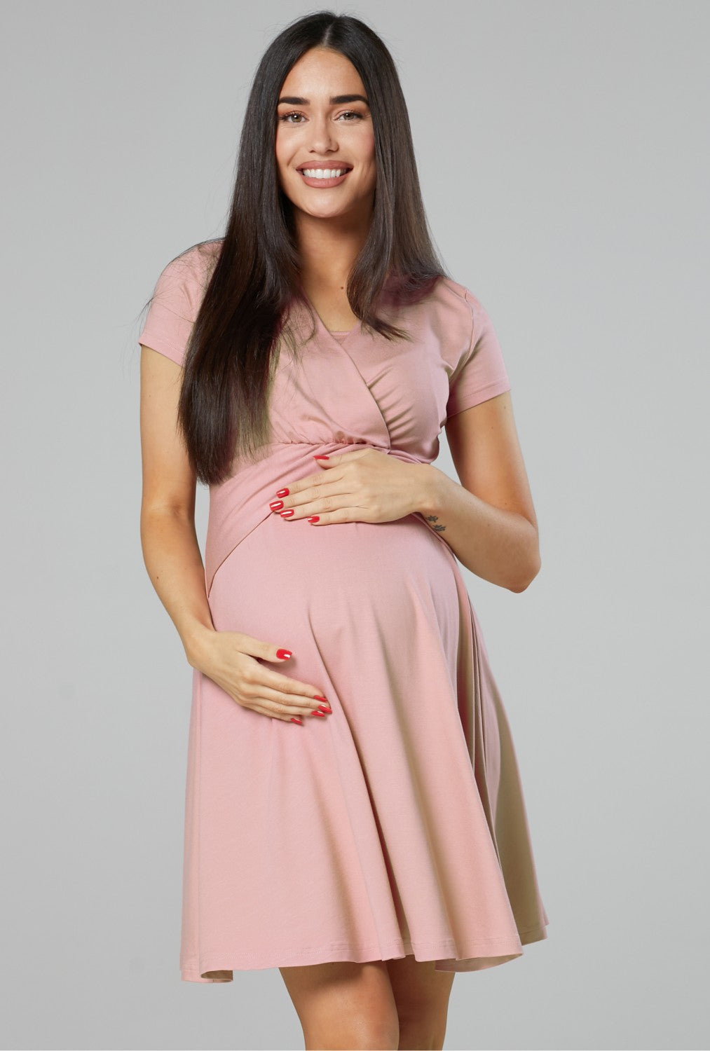 Maternity & Nursing Mini Dress Short Sleeve